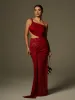 Phelia Cutout Lace Draped Maxi Dress In Wine sold by Mew Mews