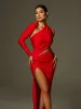 Aislyn One Shoulder Cutout Split Maxi Dress sold by Mew Mews