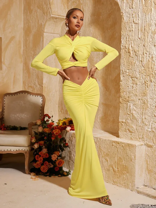 Perssis Twisted Ruched Skirt Set sold by Mew Mews