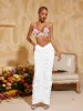 Azurielle Ruched Skirt In White sold by Mew Mews