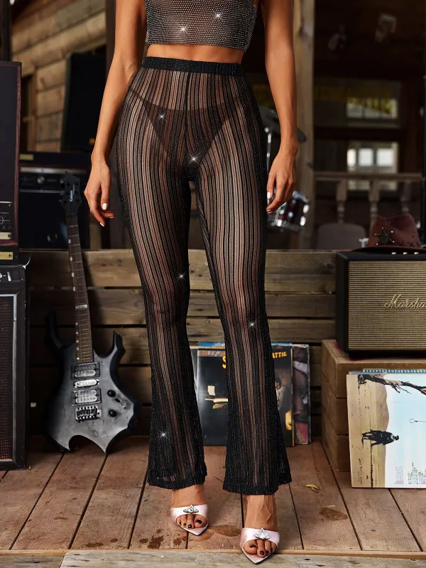 Hilaria See Through Glitter Pants sold by Mew Mews