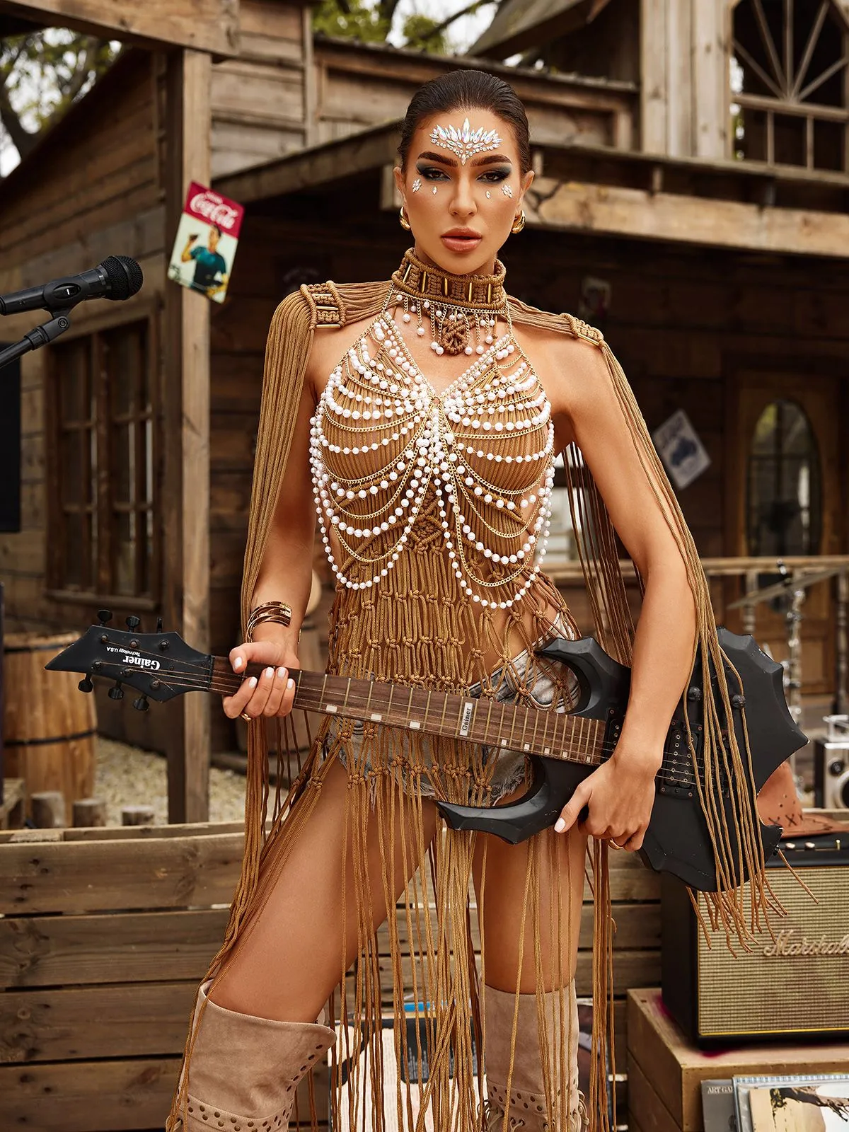 Gordon Fringe Pearl Beaded Bralette sold by Mew Mews