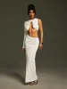 Linzey One Shoulder Cutout Split Maxi Dress sold by Mew Mews