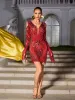 Gwyndara Rhinestone Fringe Acrylic Mini Dress sold by Mew Mews
