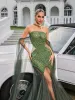Daelis Off Shoulder Rhinestone Mesh Maxi Dress sold by Mew Mews