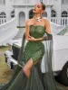Daelis Off Shoulder Rhinestone Mesh Maxi Dress sold by Mew Mews