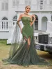 Daelis Off Shoulder Rhinestone Mesh Maxi Dress sold by Mew Mews