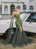 Daelis Off Shoulder Rhinestone Mesh Maxi Dress sold by Mew Mews
