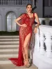 Bailee Split Sequin Maxi Dress In Red sold by Mew Mews