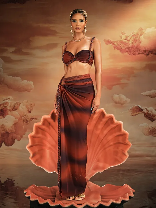 Akihito Spaghetti Ruched Skirt Set sold by Mew Mews