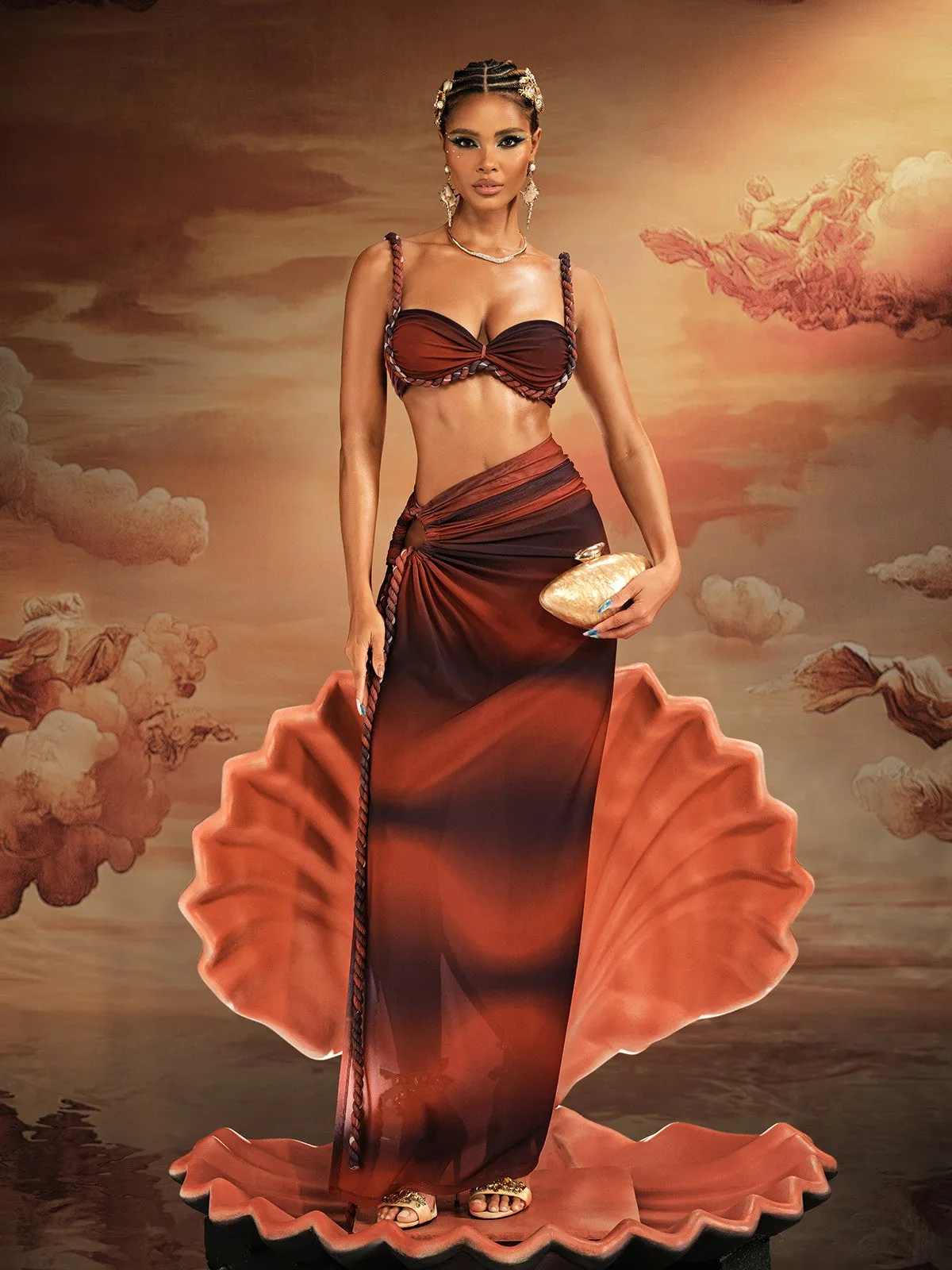 Akihito Spaghetti Ruched Skirt Set sold by Mew Mews product image thumbnail 5