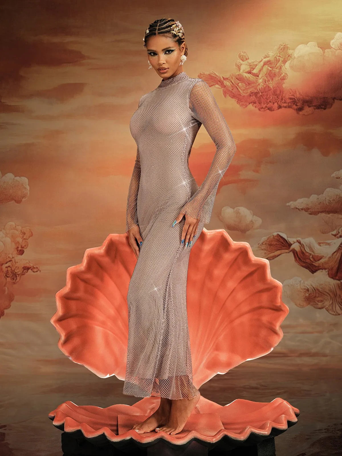 Aingeal Long Sleeve Crystal Maxi Dress sold by Mew Mews product image thumbnail 4