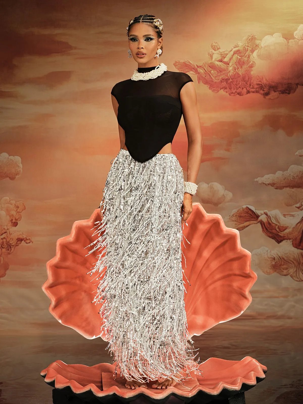 Ajmal Sequin Fringe Skirt Set sold by Mew Mews product image thumbnail 3