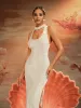 Akanji Plunge Neck Sequin Maxi Dress sold by Mew Mews