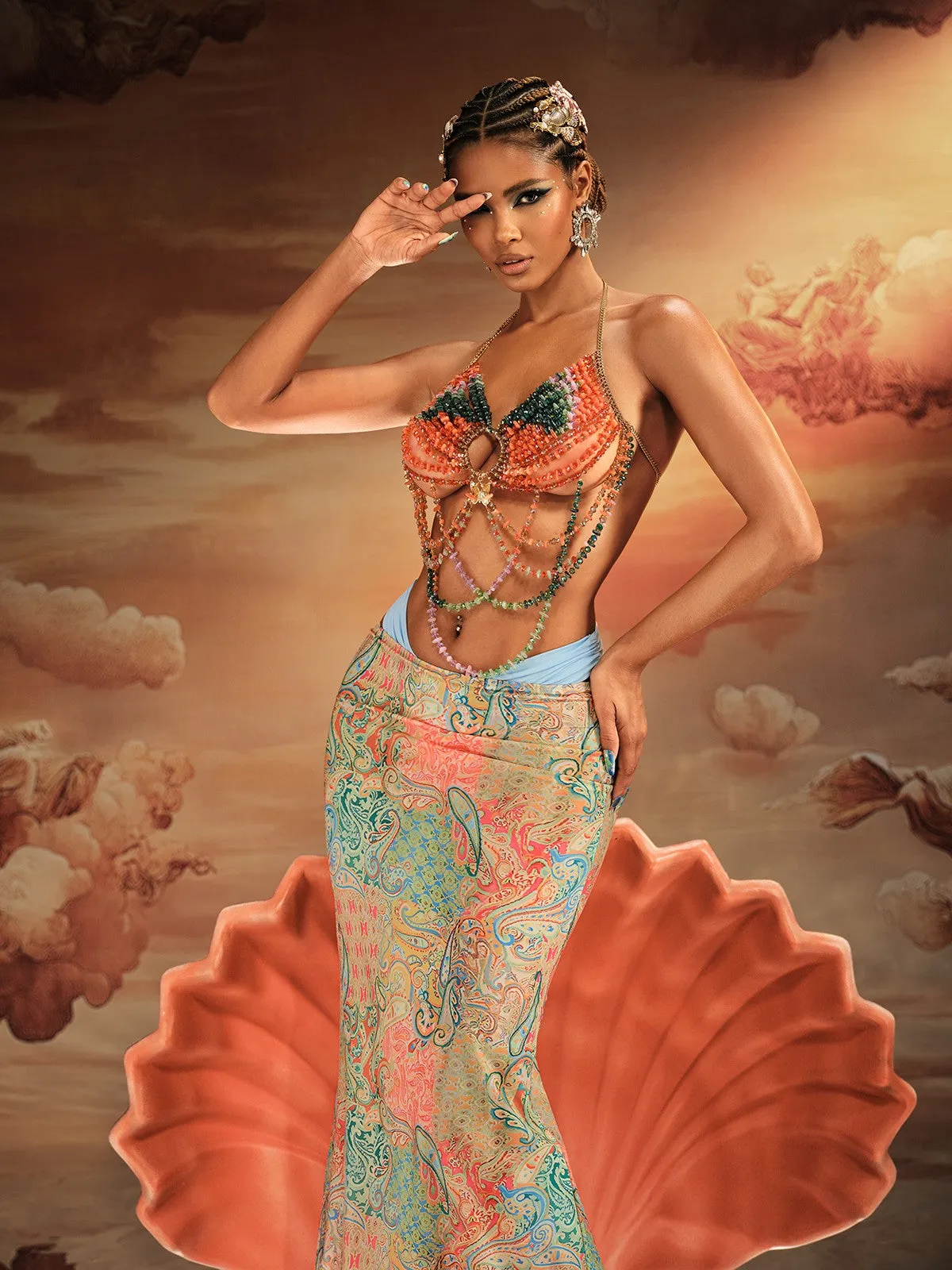 Alake Halterneck Gemstone Beaded Bralette sold by Mew Mews product image thumbnail 4