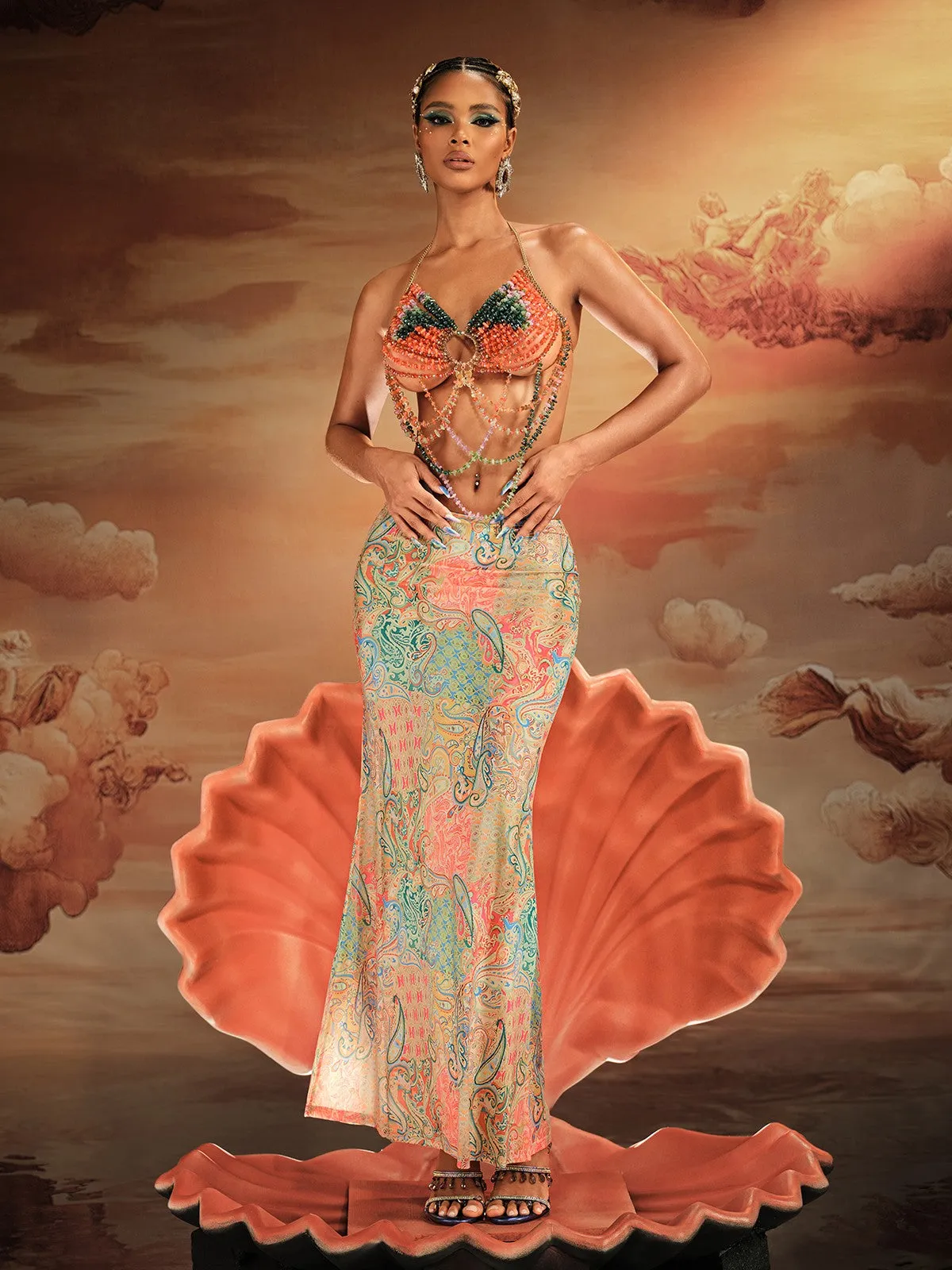 Alake Halterneck Gemstone Beaded Bralette sold by Mew Mews product image thumbnail 3