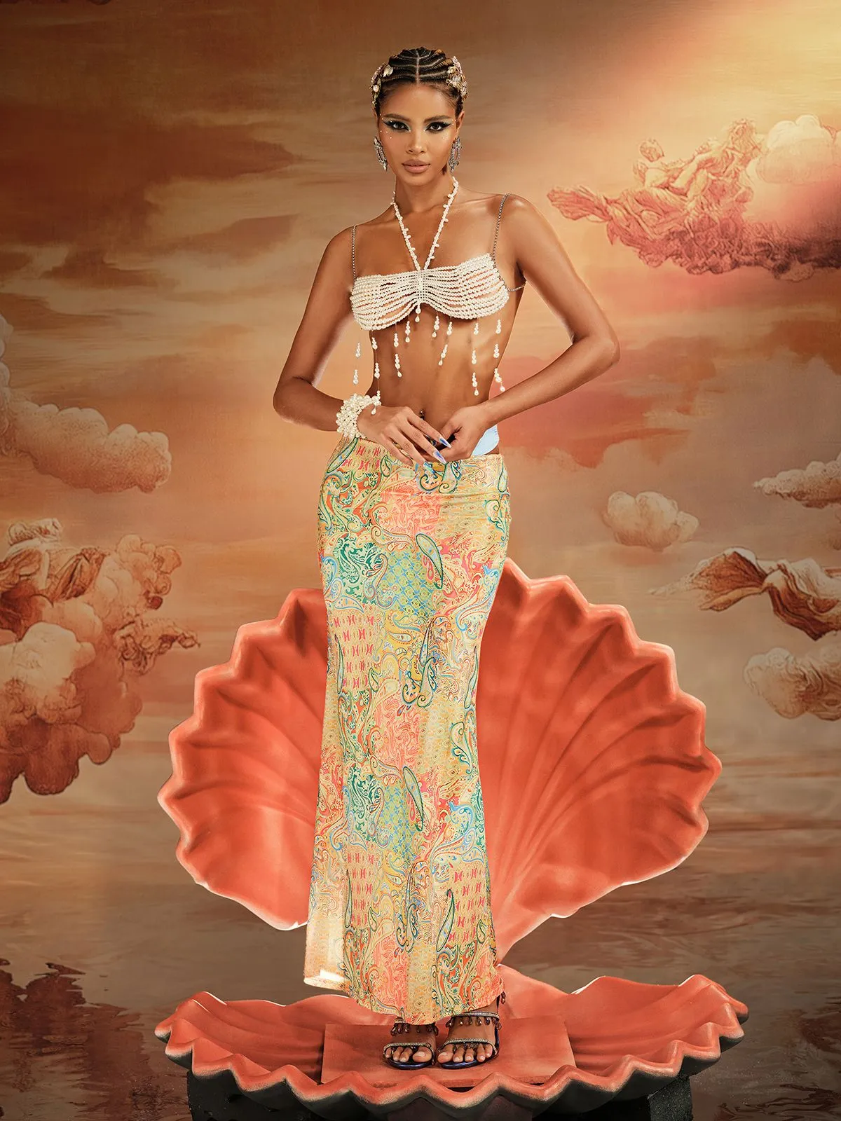 Akilina Pearl Beaded Fringe Bralette sold by Mew Mews product image thumbnail 3