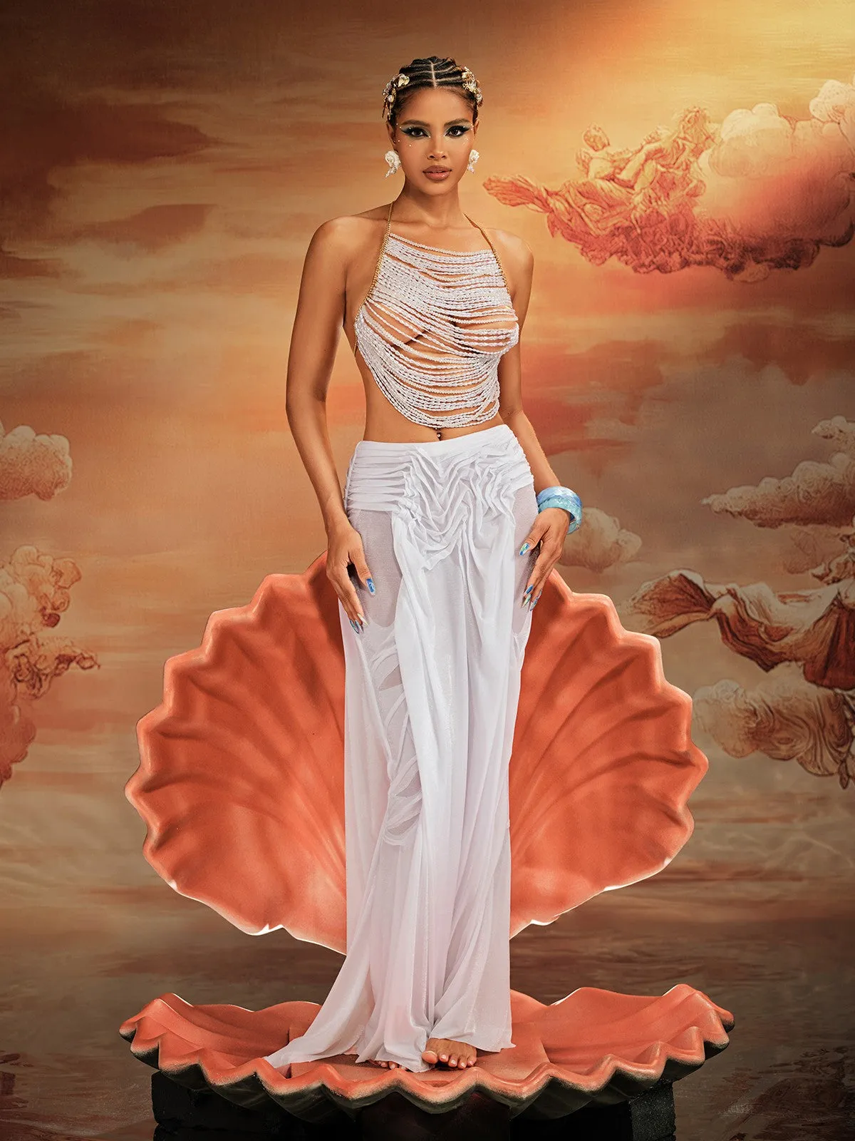 Aistys Fringe Beaded Bralette sold by Mew Mews