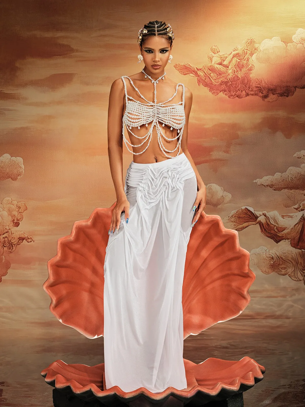 Akbar Pearl Fringe Bralette sold by Mew Mews product image thumbnail 3