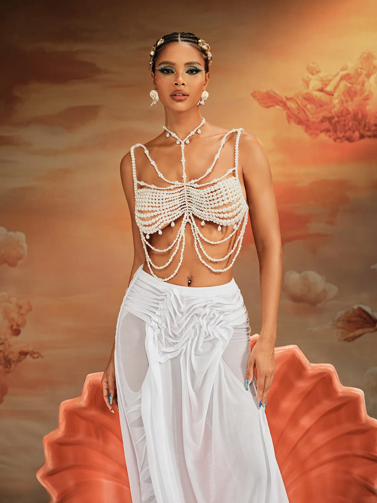 Akbar Pearl Fringe Bralette sold by Mew Mews product image thumbnail 5
