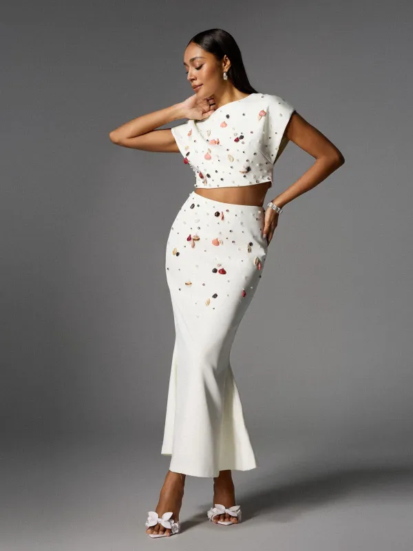 Alaura Seashell Pearl Skirt Set sold by Mew Mews