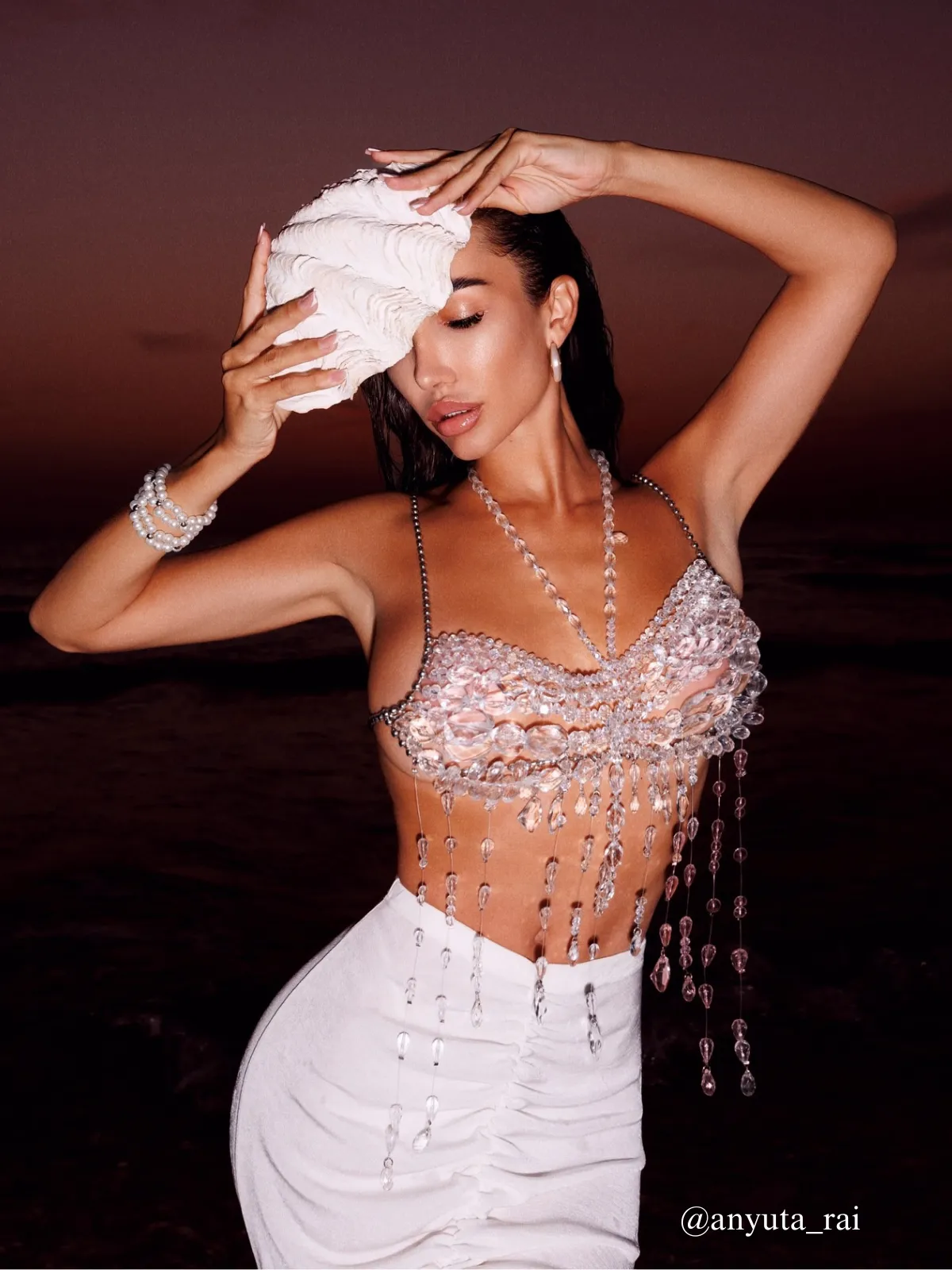 Didrika Fringe Gemstone Beaded Bralette sold by Mew Mews