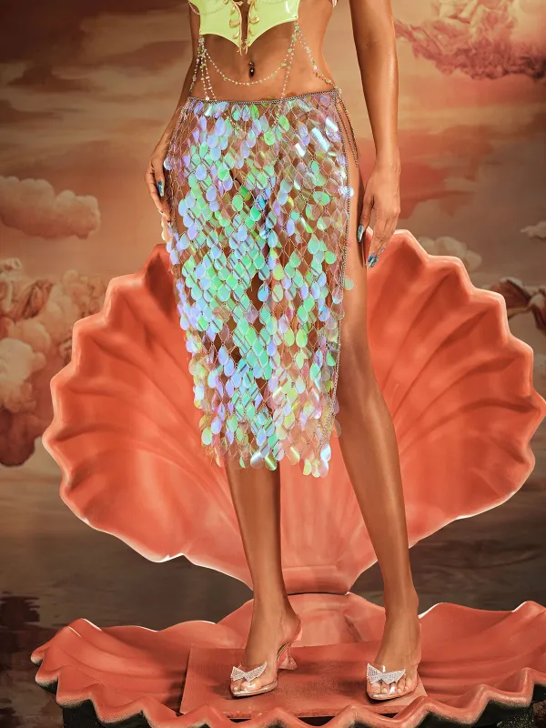 Folami Sequin Chainmail Skirt sold by Mew Mews