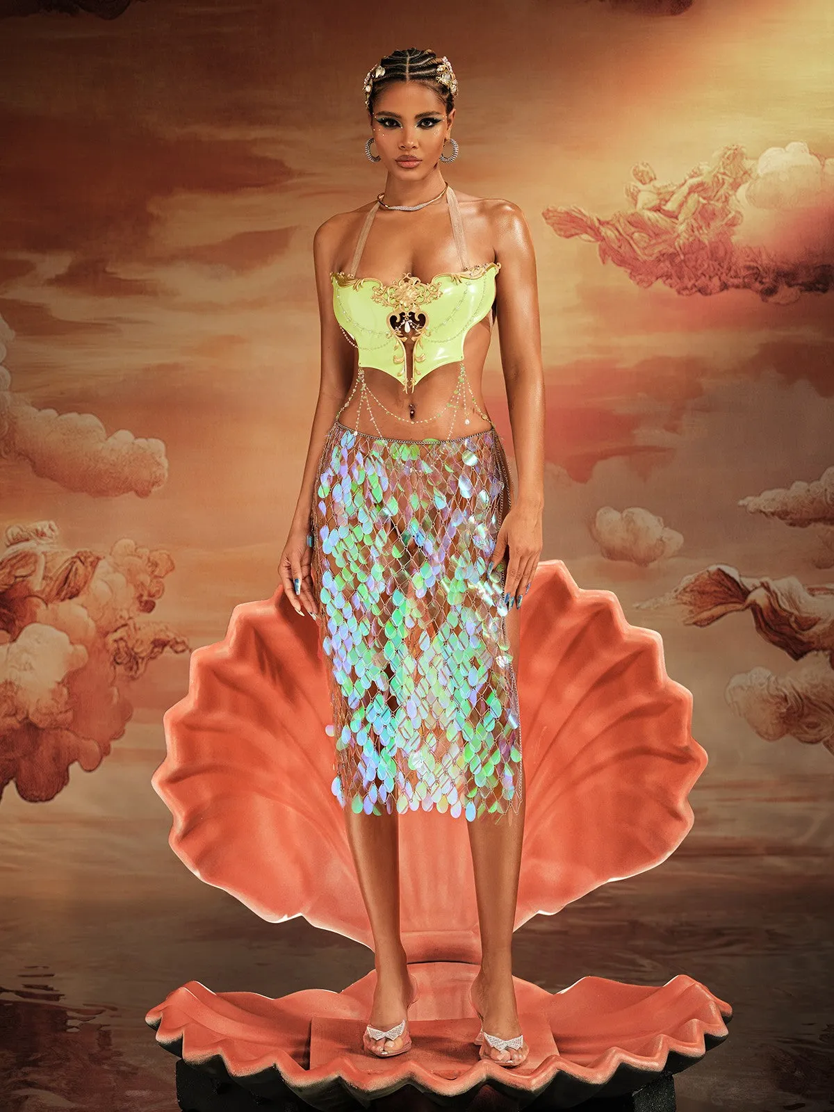 Folami Sequin Chainmail Skirt sold by Mew Mews product image thumbnail 5