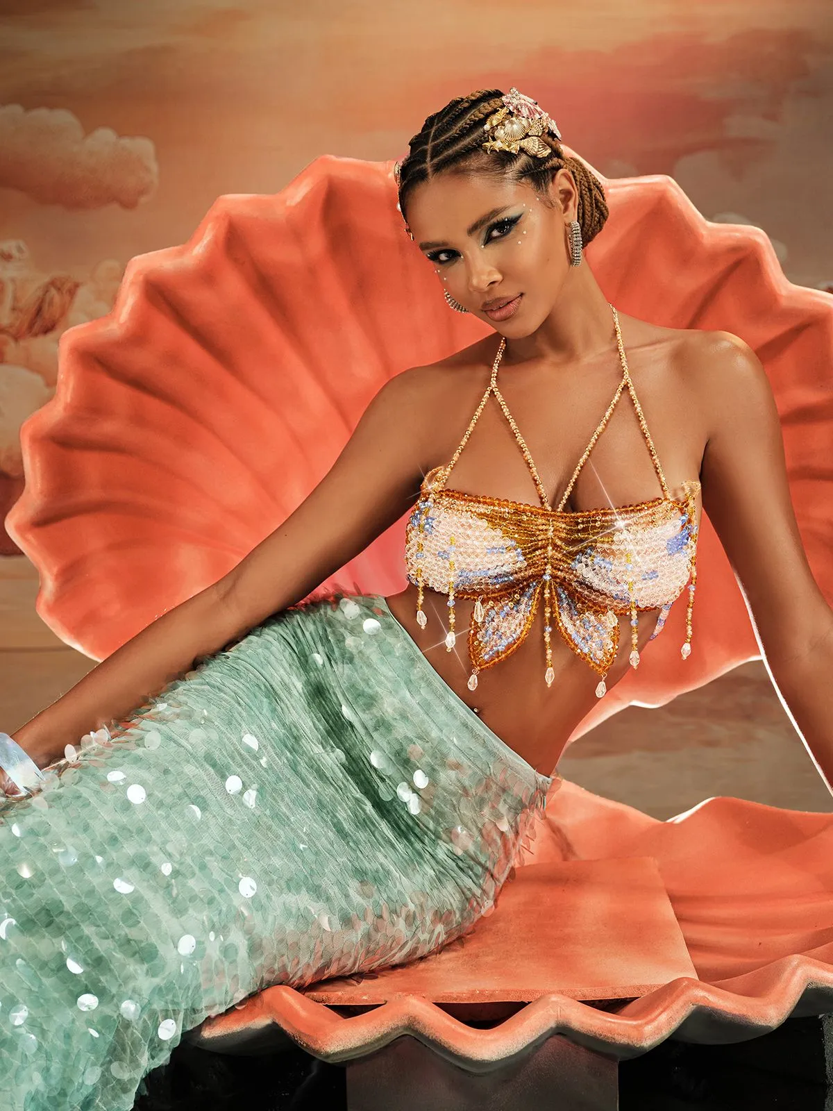 Akoni Halterneck Fringe Beaded Bralette sold by Mew Mews product image thumbnail 2