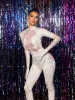 Vyxalith Long Sleeve Rhinestone Jumpsuit sold by Mew Mews