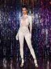 Vyxalith Long Sleeve Rhinestone Jumpsuit sold by Mew Mews