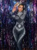Fyxarion High Neck Rhinestone Jumpsuit sold by Mew Mews