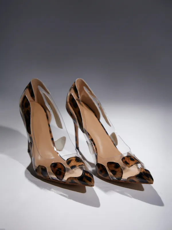 Lambert Leopard Heels In Yellow made by Mew Mews