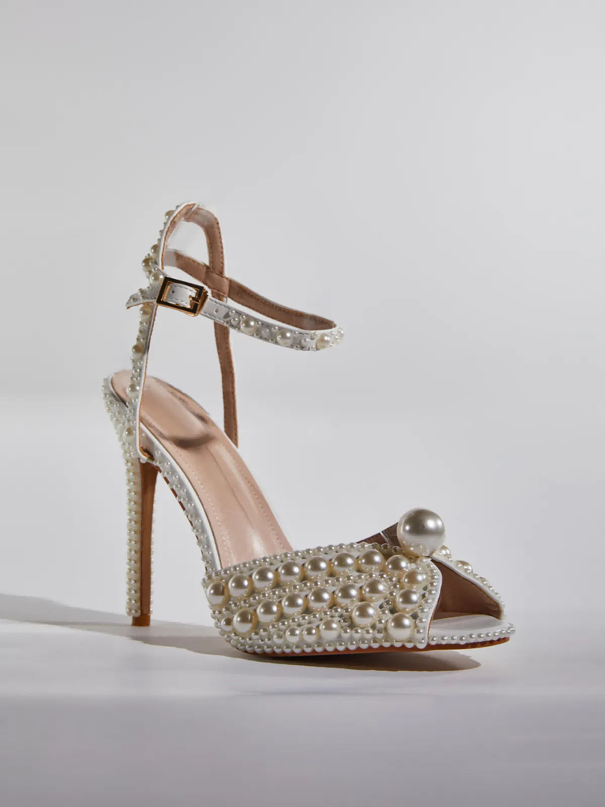 Cyrix Pearl Strap Sandals In Apricot sold by Mew Mews