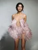 Cyvra Fringe Mesh Mini Dress With Coat In Pink sold by Mew Mews
