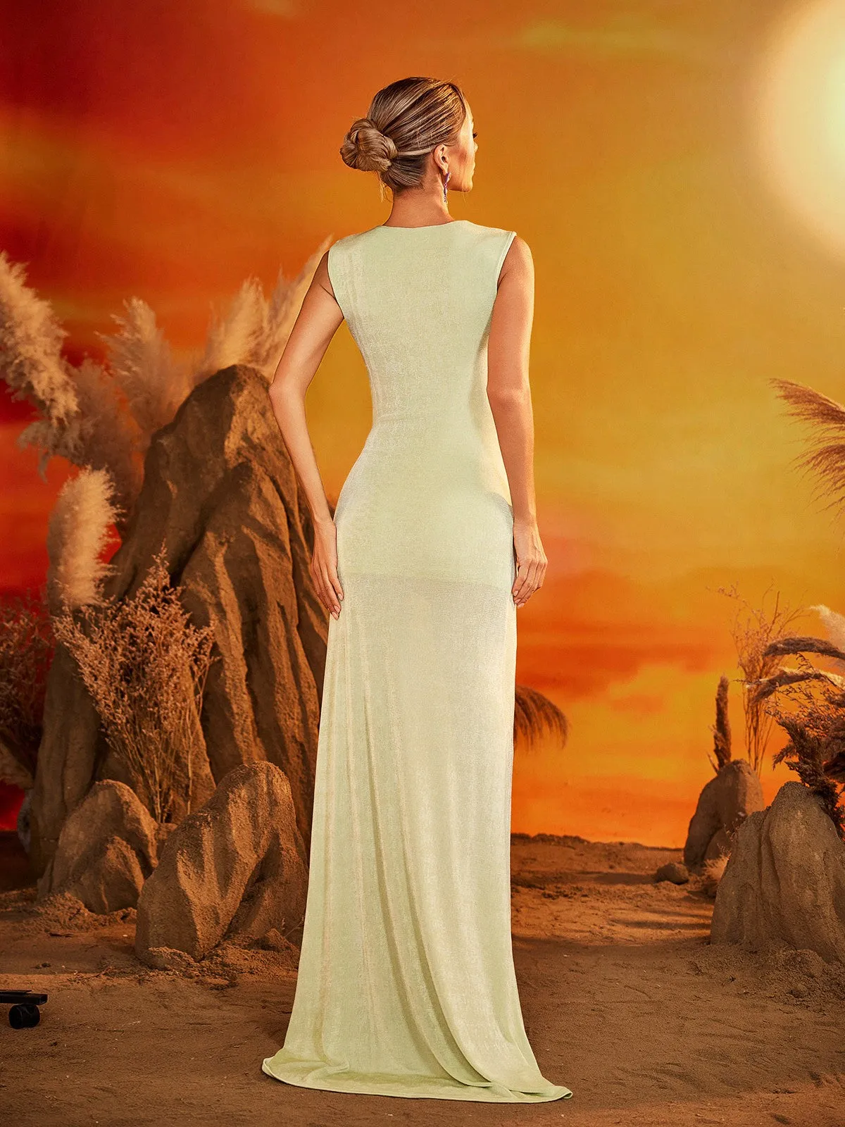 Evryssa Cutout Ruched Flower Maxi Dress sold by Mew Mews product image thumbnail 2