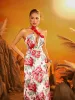 Daelira Halterneck Floral Maxi Dress sold by Mew Mews