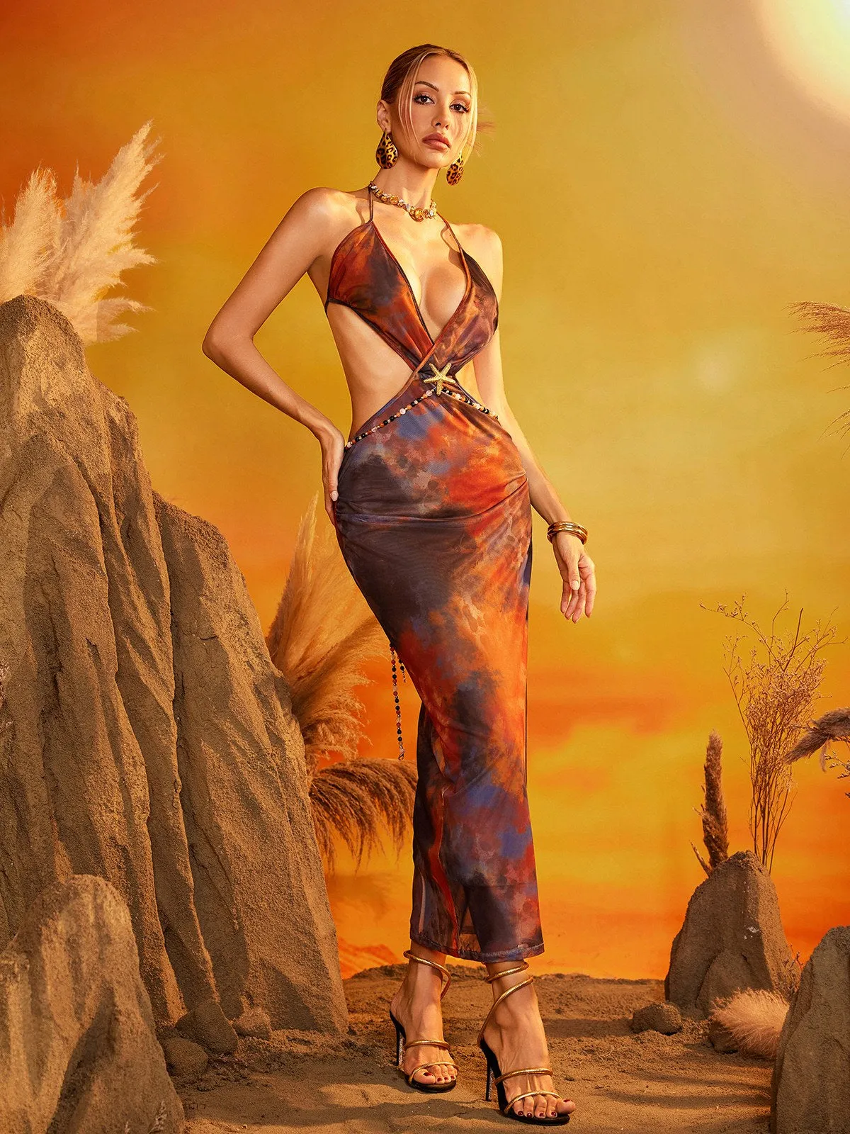 Drixelle Backless Starfish Cutout Midi Dress sold by Mew Mews product image thumbnail 5