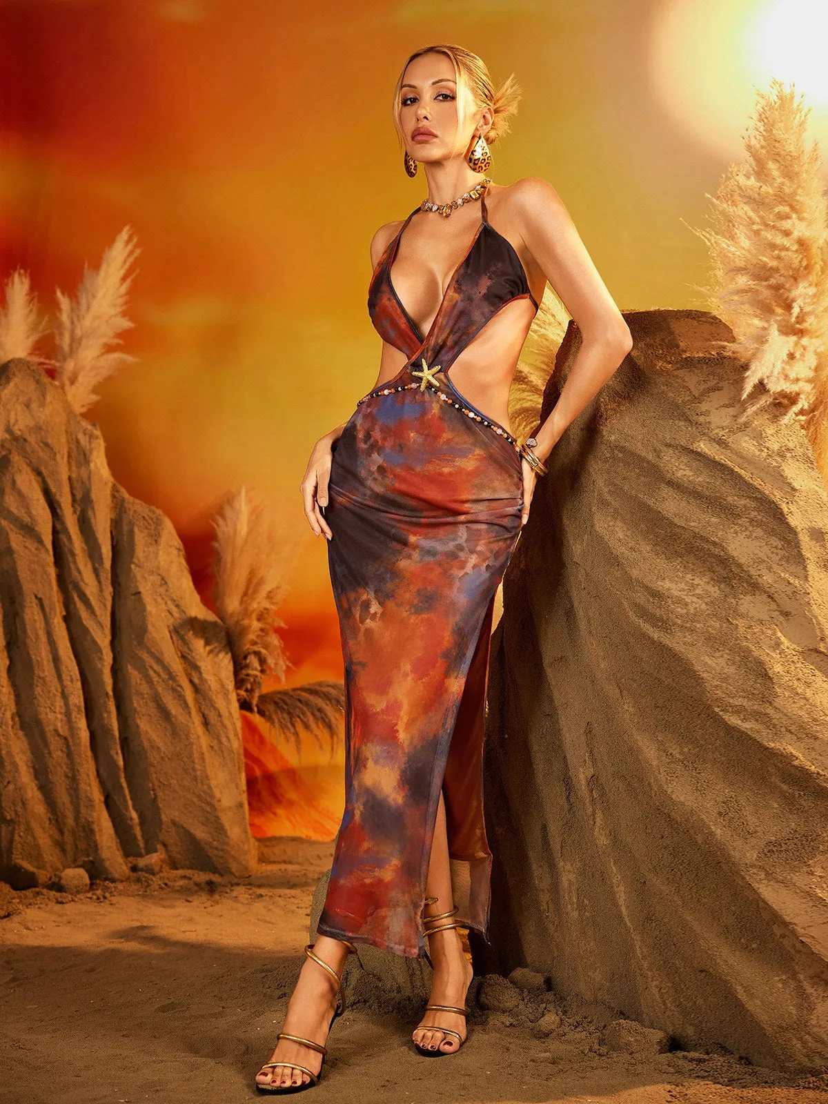 Drixelle Backless Starfish Cutout Midi Dress sold by Mew Mews product image thumbnail 3