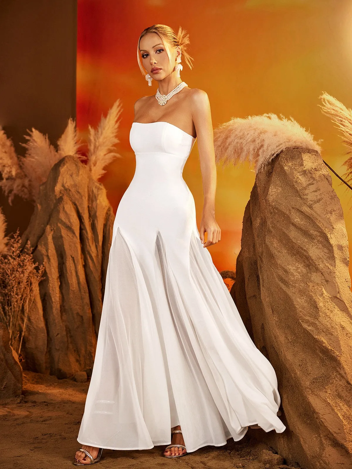 Eryxar Strapless Bandage Maxi Dress sold by Mew Mews product image thumbnail 4