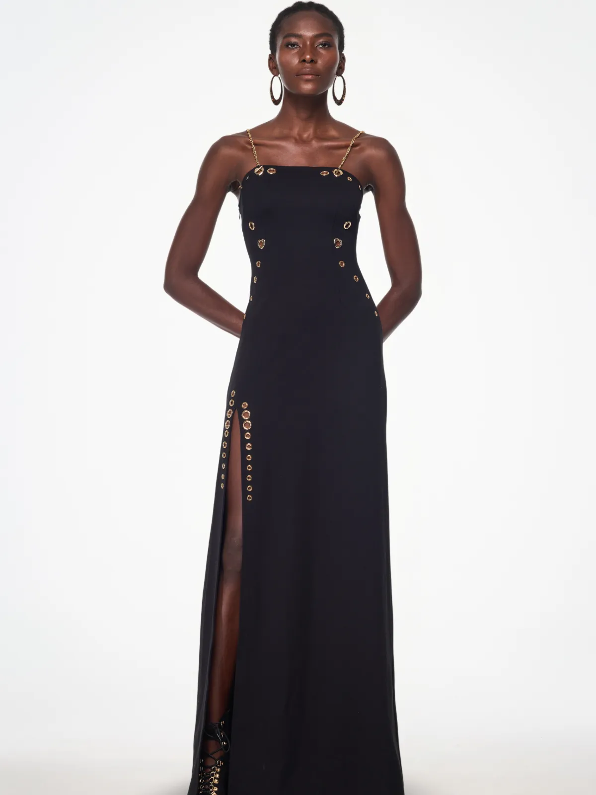 Ivana Spaghetti Cutout Split Maxi Dress sold by Mew Mews product image thumbnail 4