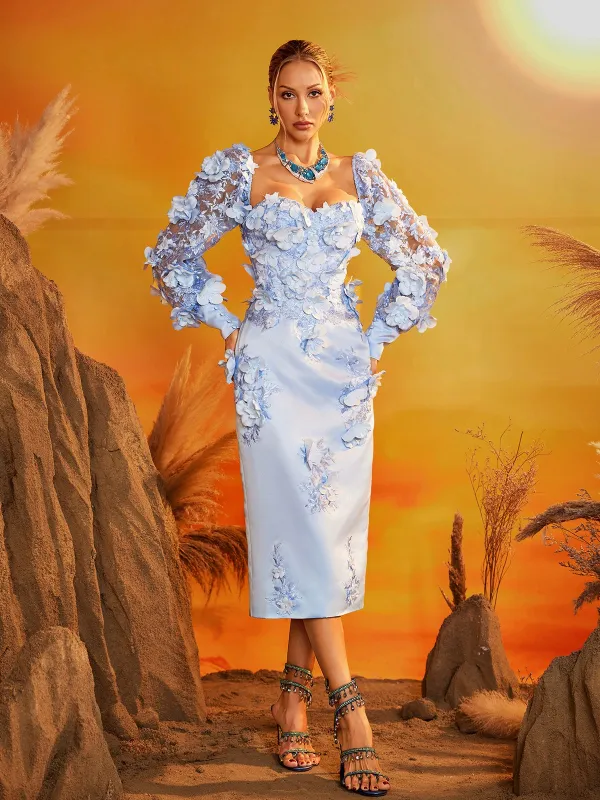 Gexmir Long Sleeve Flower Midi Dress sold by Mew Mews