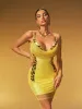 Kaelvix Spaghetti Rhinestone Mesh Mini Dress sold by Mew Mews