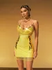 Kaelvix Spaghetti Rhinestone Mesh Mini Dress sold by Mew Mews
