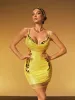 Kaelvix Spaghetti Rhinestone Mesh Mini Dress sold by Mew Mews