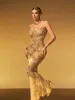 Jaldris Crystal Split Mesh Maxi Dress sold by Mew Mews