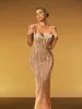 Jyressa Strapless Chain Fringe Sequin Maxi Dress sold by Mew Mews