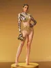 Jryxan High Neck Printed Rhinestone Jumpsuit sold by Mew Mews
