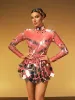 Ella Long Sleeve Embellished Mini Dress In Red sold by Mew Mews