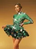 Ella Long Sleeve Embellished Mini Dress In Green sold by Mew Mews